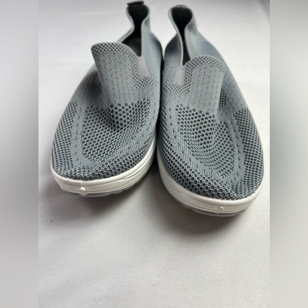 Mesh Comfort Slip-On Walking Vacation Travel Beach Gray Sneakers - Picture 2 of 13
